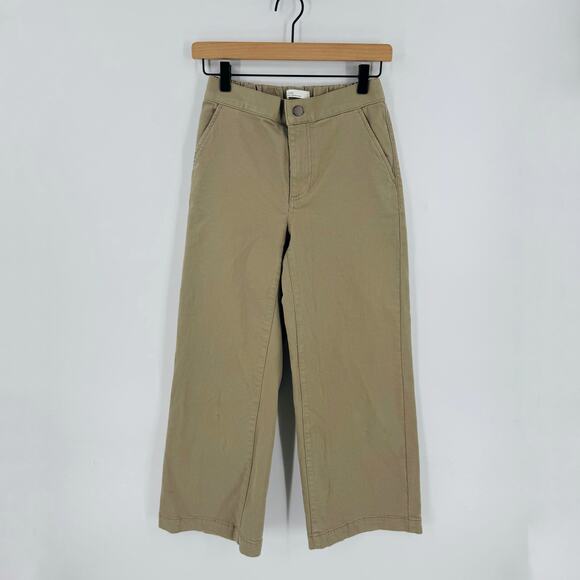 Oak + Fort Tan Wide Leg Cropped Trousers Size Small Minimalist Capsule Wardrobe - Picture 1 of 7
